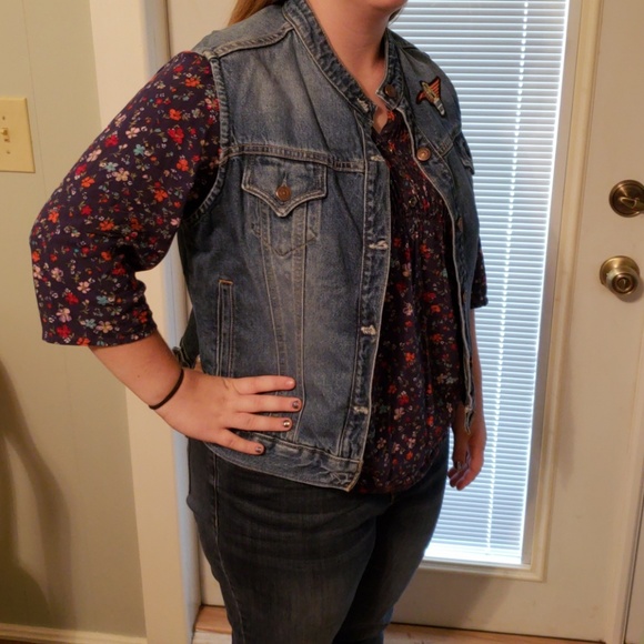 Vintage Levi Strauss Jean Vest Harley Davidson - Picture 5 of 8